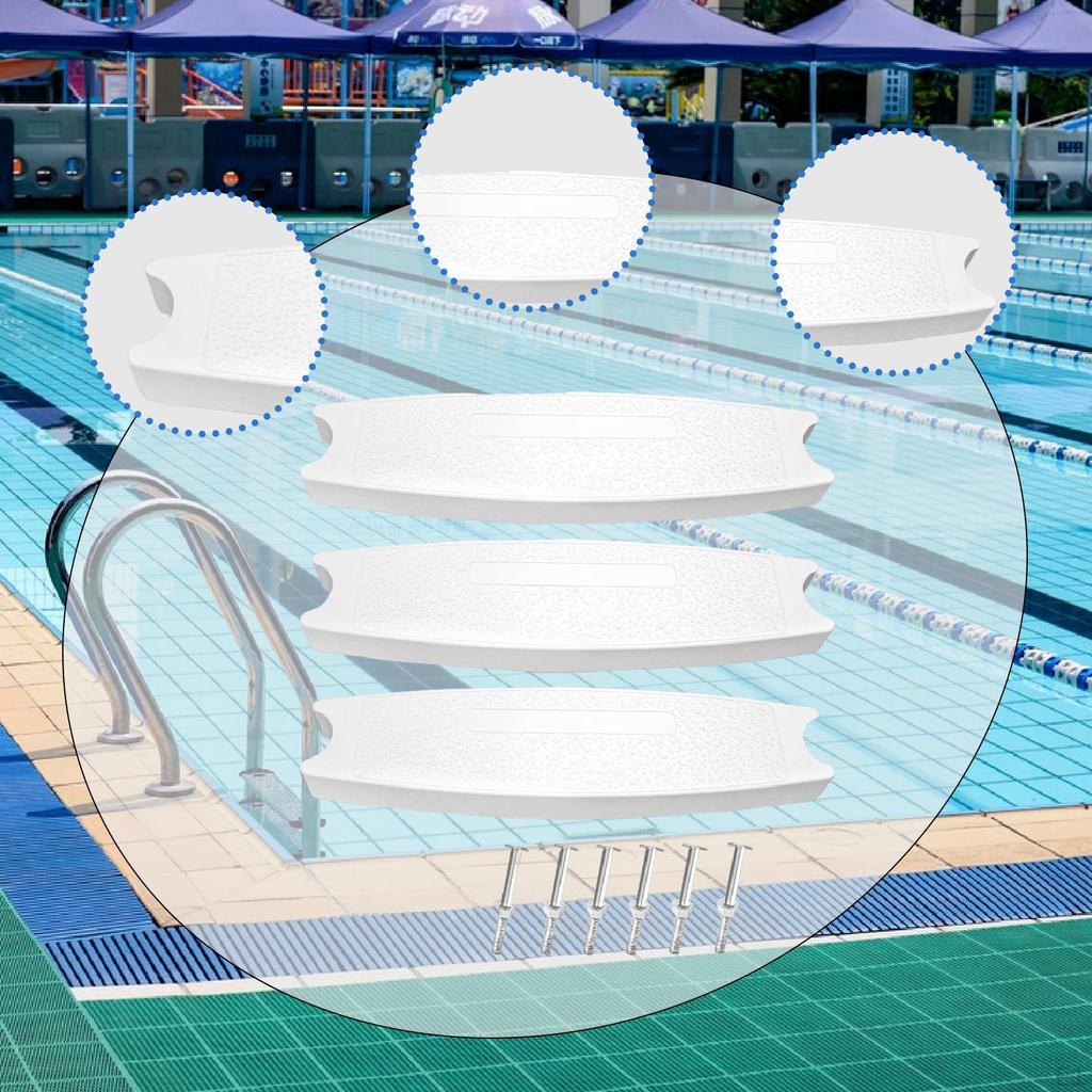 3x Poolleiterstufen Zuverlässig Robust Anti-Rutsch Schwimmzubehör