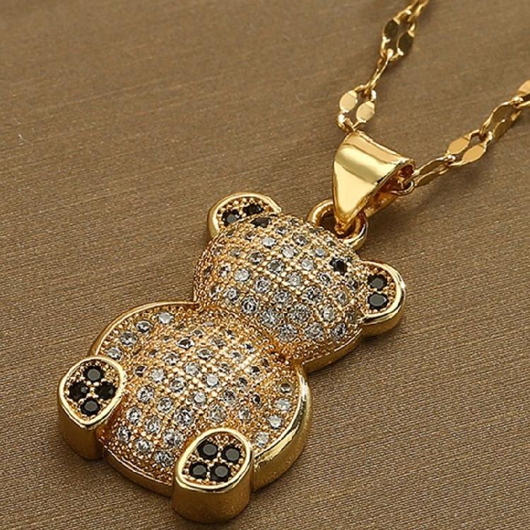 Simple Necklace Fashionable Bear Pendant Necklace Bear Neck Jewelry Perfect for Youthful Couple or Close Friend Present