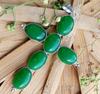 Green Onyx Gemstone 925 Sterling Silver Plated Gifted Cross Shape Pendant Jewelry NST-J2H5912