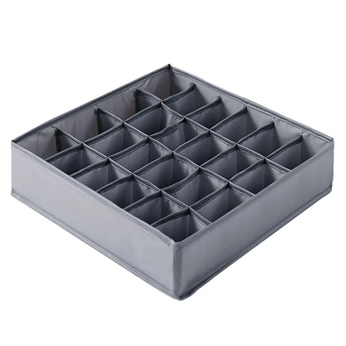 

Домашний органайзер для нижнего белья, складной моющийся ящик для одежды, органайзер для нижнего белья, ящик для хранения носков 24 grids светло-серый