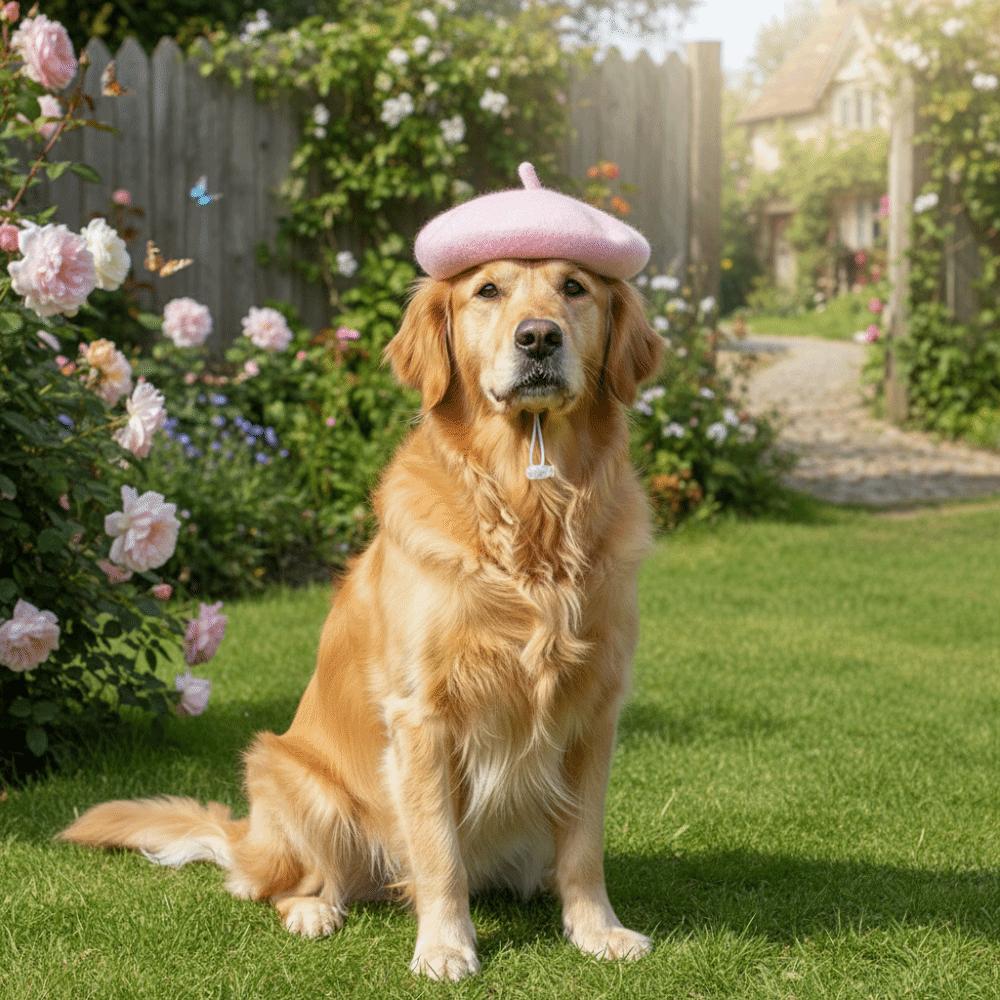 Breathable Pet Headwear Adorable Cute Pet Painter Hat Casual Style Cat Beret Hat  Photos Sessions