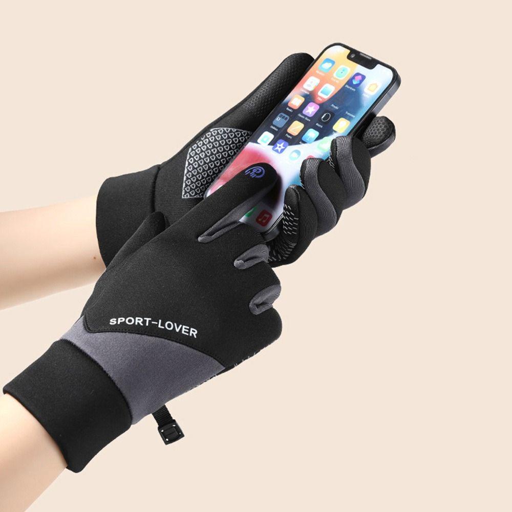 Windproof Winter Gloves Fleece Lining Waterproof Gloves Full Finger Gloves  Autumn and Winter