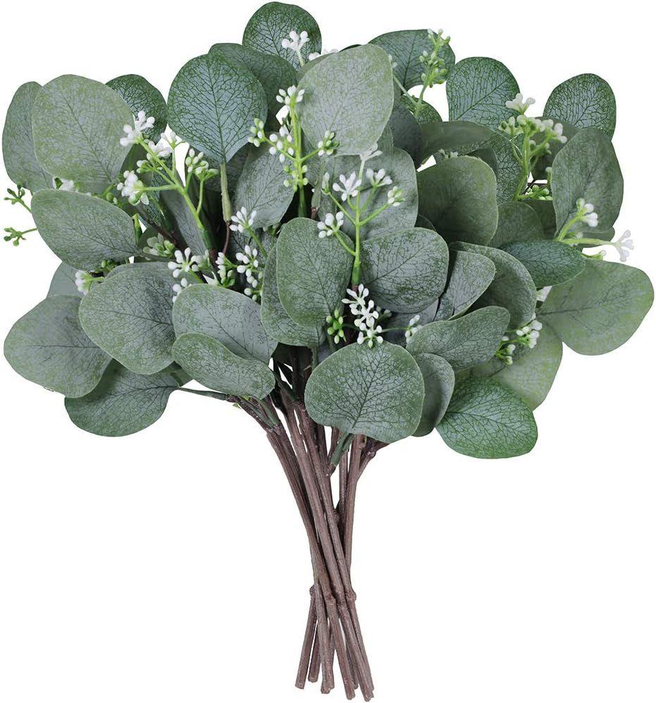

5/10pcs Artificial Plants Eucalyptu Leaves Festival Floral Bouquets Wedding Bridal Holiday Greenery Home Vases Table Room Decor 5pcs