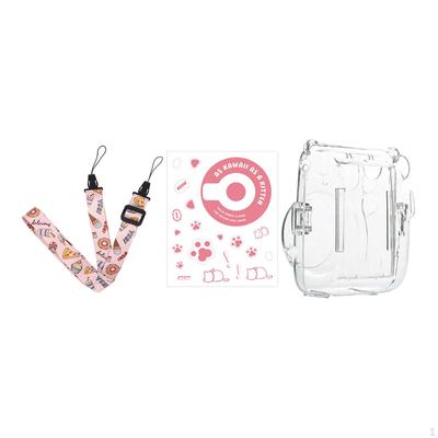 Camera Clear Case Protective Bag with Shoulder Strap and Sticker Accessories Anti Fall