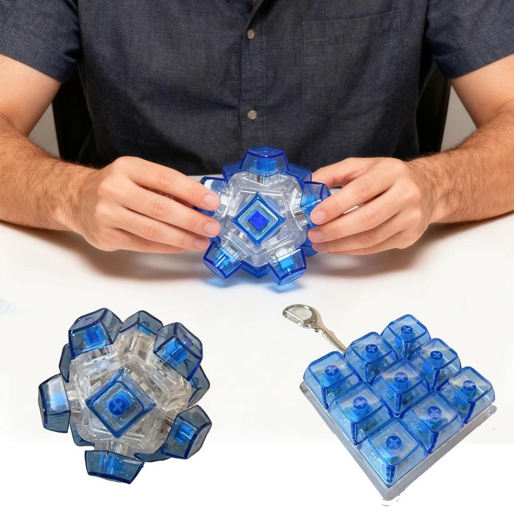 9/12 Tasten Mechanische Tastatur Achsentester Stressabbau Spielzeug Tastaturtaste Tastenkappe Dekompression Fidget Spielzeug für Erwachsene Geschenk