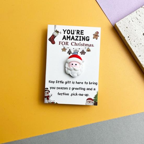 10/20/30/40/50Pcs Christmas Pocket Hug with Positive Card Emotional Support Santa Reindeer Snowman Tree Gingerbread Pocket Token Inspirational Gift