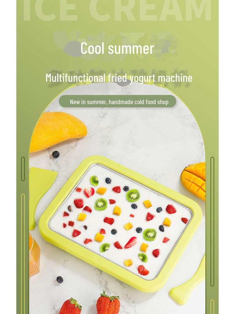 DIY Fried Yogurt & Ice Cream Maker - Home Use, Kid-Friendly Ice Tray, 304 Stainless Steel