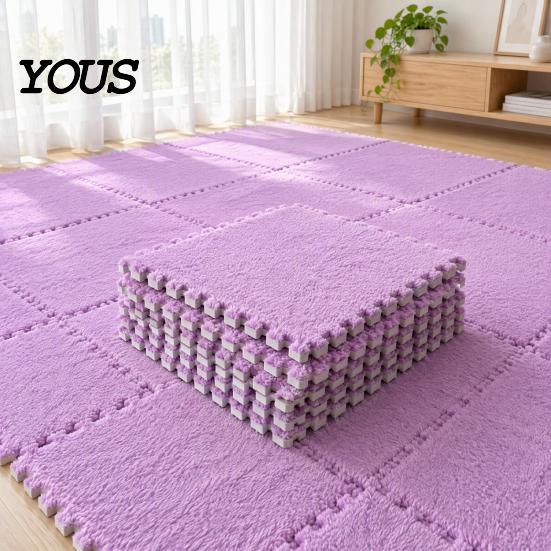 Home Decor Floor Pads Plush Puzzle Mat, Interlocking Carpet Tile, Anti Slip EVA Foam Jigsaw Play Mats Rug Squares for Bedroom Playroom Nursery Decor,