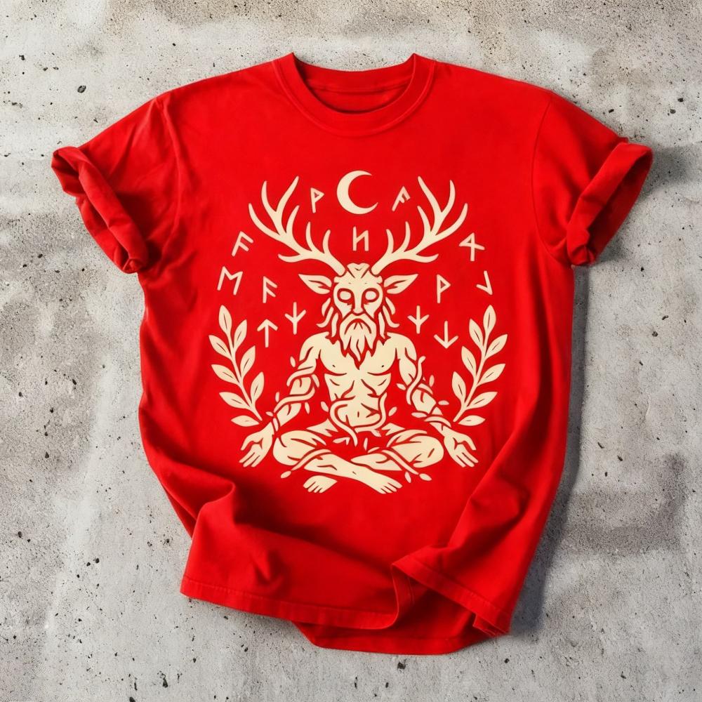 Cernunnos TShirt Celtic Horned God Pagan Tee Mystical Clothing Mens Unisex Daily Life Cotton Tops Unique Graphic Printed Tshirt