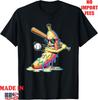 Funny Banana Swinging Baseball Funny Drip Artwork Art T-Shirt, Kid Adult Tee