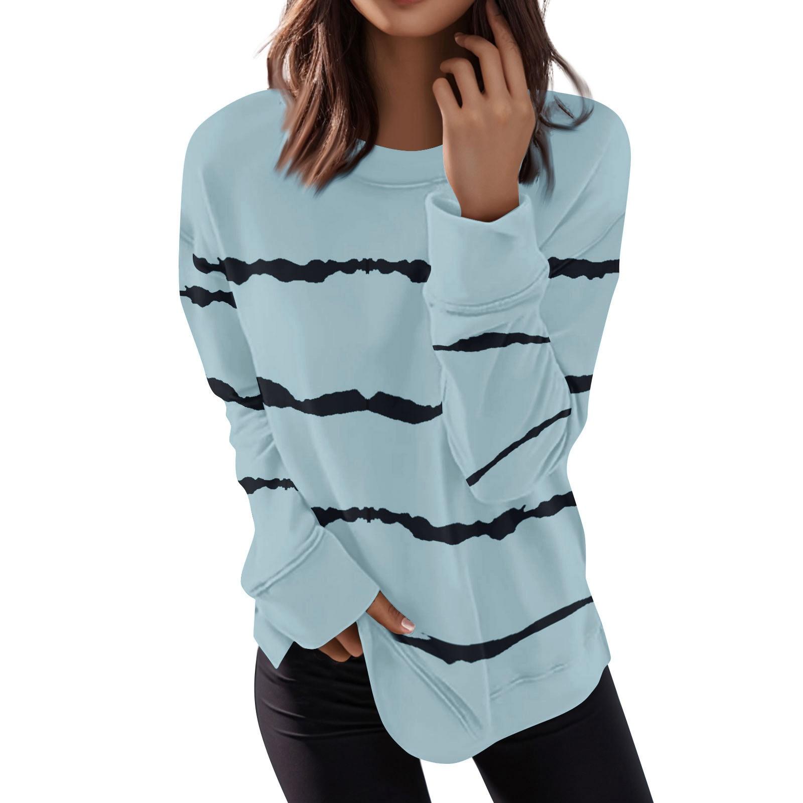 

Женский повседневный пуловер с длинными рукавами контрастного цвета, толстовка S