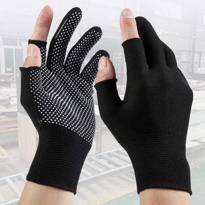 Gants adhésifs à deux doigts Dew, 13 aiguilles Antidérapants Nylon Écran tactile Protection du travail, Utilisés pour la pêche, la cueillette, le tri, la livraison, la conduite