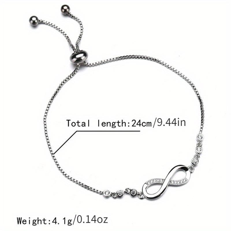 8-Character Bracelet Adjustable Infinity Bracelet with Faux Crystal Accents Women Simple Fashion Bracelet Jewelry Perfect Gift for Any Occasion