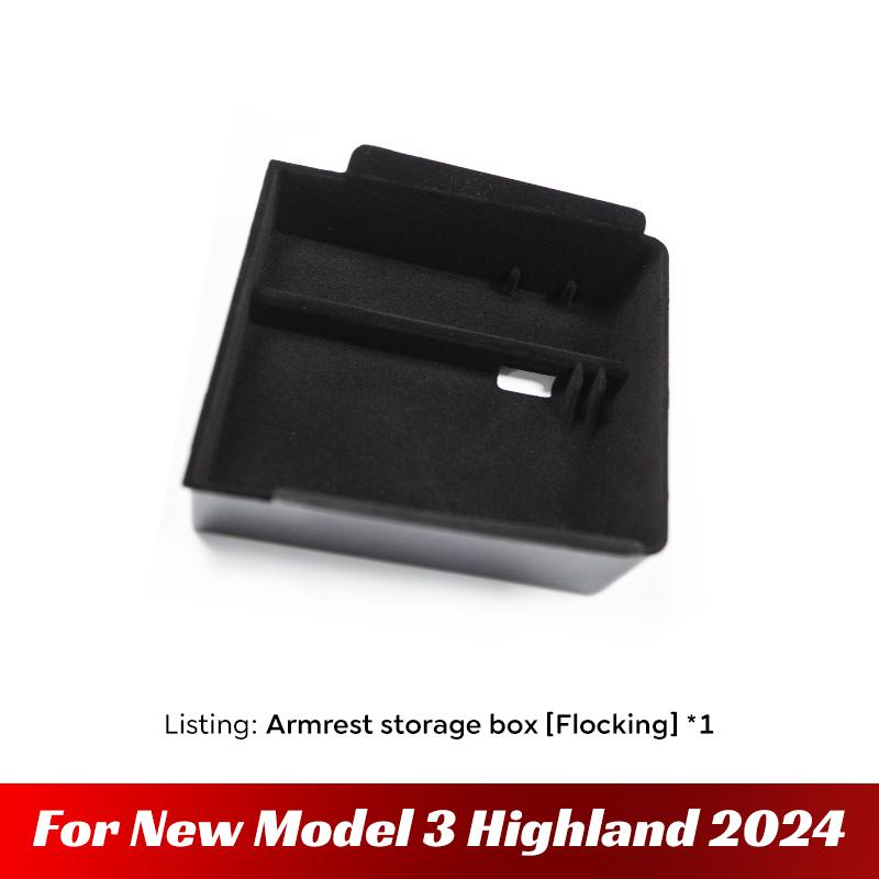 For Tesla Model 3 Highland 2024 Console Armrest Storage Organizer Interior Storage Box Organizer Interior Replacement Accessorie