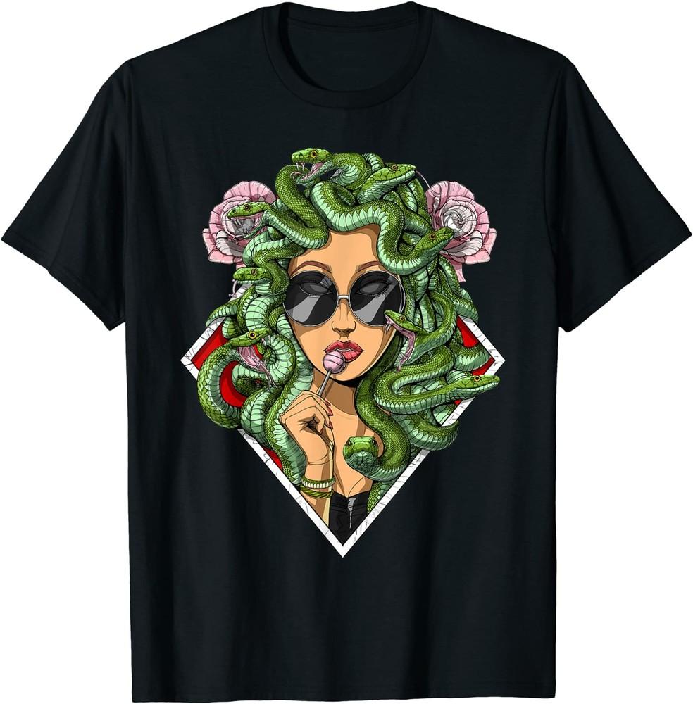 

Medusa Hippie Psychedelic Snakes Greek Mythology Unisex T-Shirt Size S-5XL Unisex T-Shirt XXXXL