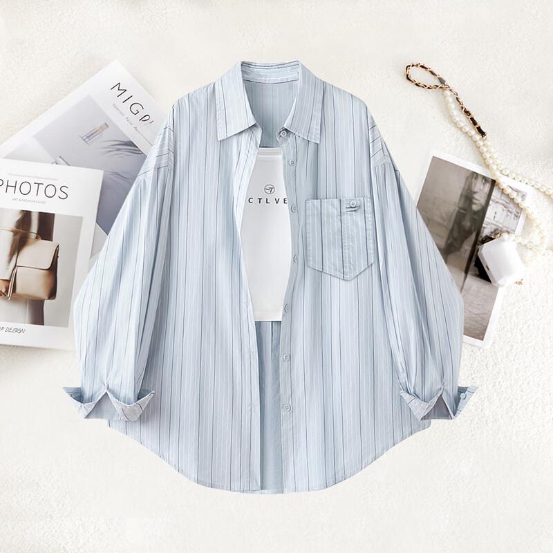 

Women s Striped Long-Sleeve Cotton Shirt M