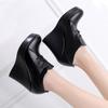 Fashion GKTINOO Lace Up Wedges Shoes for Women 2025 Autumn Platform Pumps Woman High Heels Black Office Shoes Ladies Plus Size 33-41