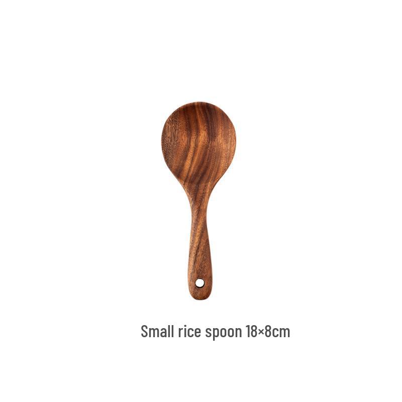 Non-Stick Pan Special: Teak & Acacia Wood Spatula, Stir-Fry Set, Salad Fork & Slotted Spoon
