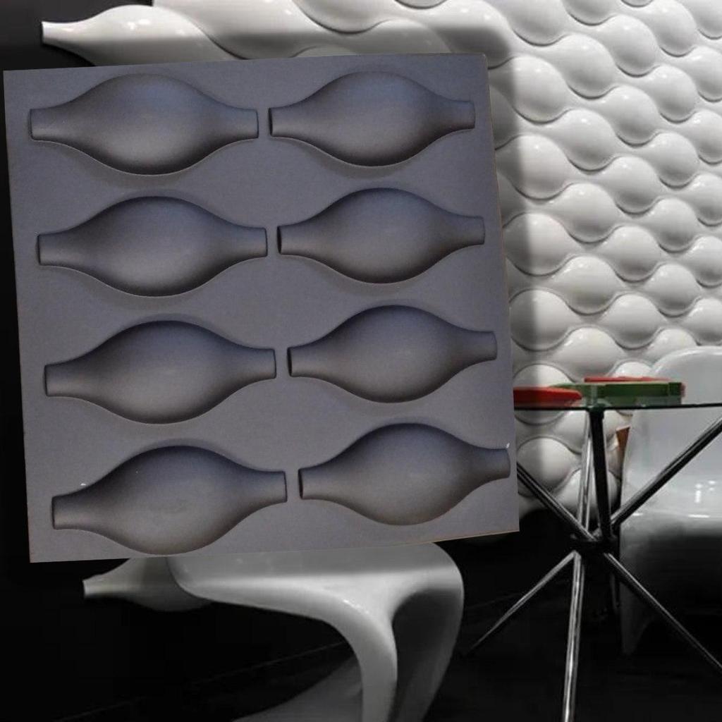 Plastic mold for the manufacture of 3d panel "Marshmalloy"(3D mold for decorative wall panels for gypsum and concrete) Wall decor.