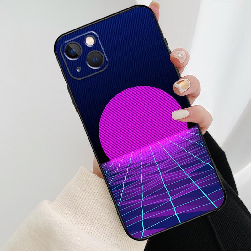 Neon Retrowave 80s Vintage Art Phone Case For iPhone 17 Pro Max 16 15 14 11 12 13 Pro Max Mini 15 16 Plus 16e 17 Air Cover