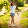 Ethno T-shirt with an Embroidered Ornament for Women.