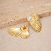 Retro Butterfly Flower Stud Earrings: Exaggerated, Colorfast, Symmetrical Design