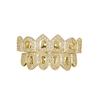 Echter Hiphop Körperschmuck Iced Out Labor Diamant Oberzähne und Unterzähne Vampir Zahn Grills Halloween Goldzähne Grillz
