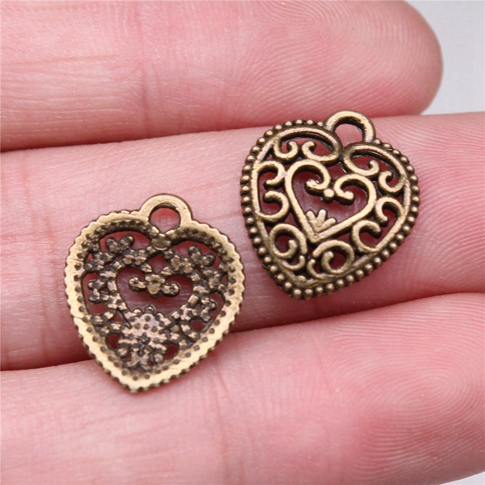 Charms Peach Heart-shaped Love Pendants Vintage Jewelry Supplies ZC094