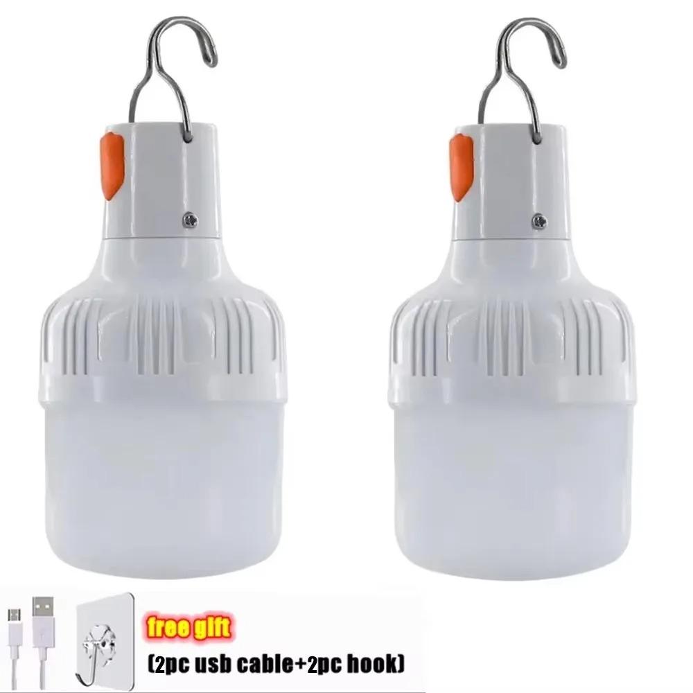 Outdoor USB Rechargeable LED Lamp Bulbs High Brightness Emergency Light Hook Up Camping Fishing Portable Lantern Night Lights