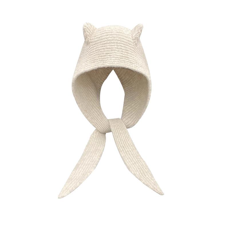 Women's autumn and winter wool hats, warm ears, cute knitted scarves, Lei Feng hats, trendy little devil balaclava hats