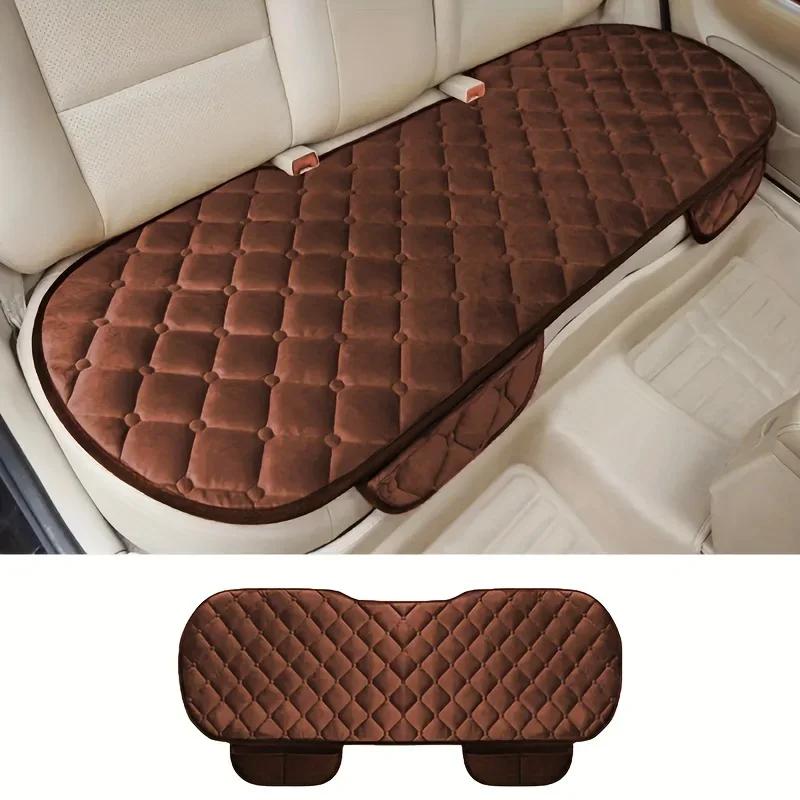 Plush Car Back Seat Protector Soft Non-Slip Durable Rear Row Seat Cushion Mat with Auto Chair Accessories Comfort Protection