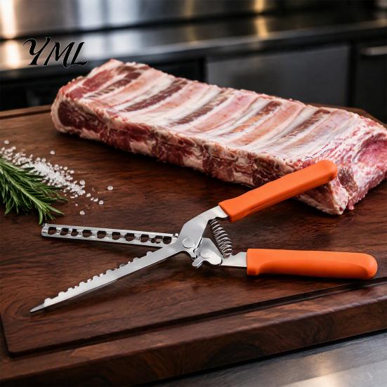 Grilling Accessories for Ribs Rib Membrane Remover Tool, Stainless Steel Peeler with Durable Kitchen Utensil Meat Anti-slip Handle, Manual Preparation