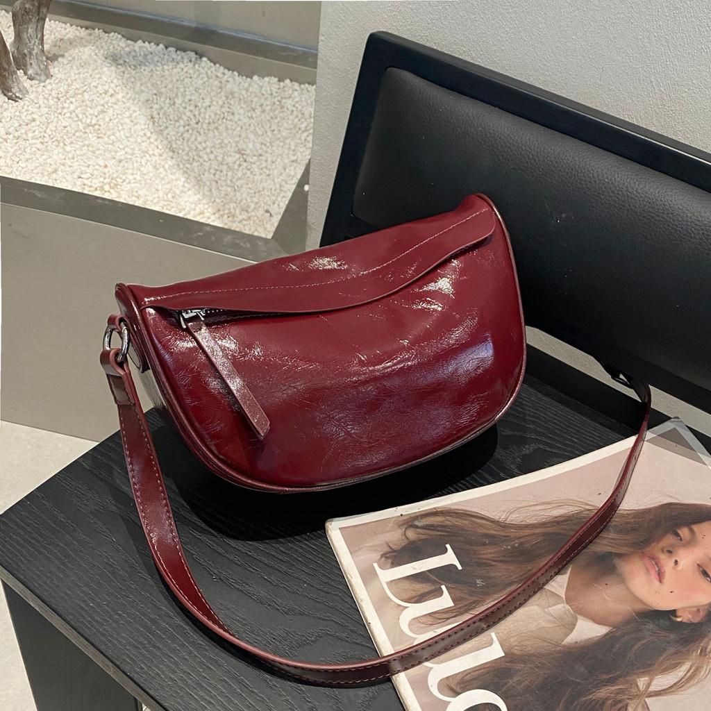 Damen-Knödelbeutel aus Rindsleder, Damen-Crossbody-Ledertasche, Praktische Pendlertasche, Weiche Ledertasche