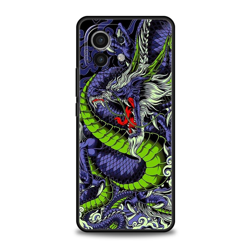 Dragon Phone Case For Xiaomi Mi 15 14 Pro 13 12 11 Lite 5G 10T 11T 12T 13T 14T Poco X6 X5 X4 X3 NFC F3 F4 GT Black Cover