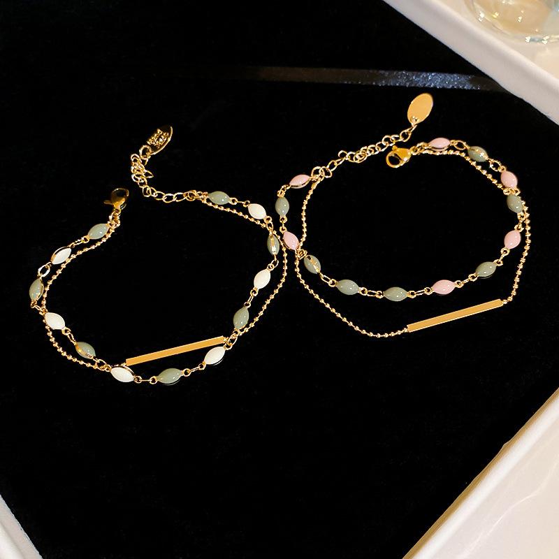 Retro Geometric Double-layer Bracelet Light Luxury High-end Sense Fashion Simple Bracelet Temperament Versatile Jewelry Women