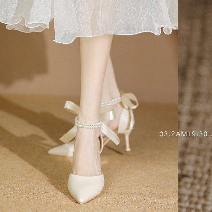 2025 Summer Stiletto One-Strap D'Orsay Heels - Elegant Bridesmaid Sandals