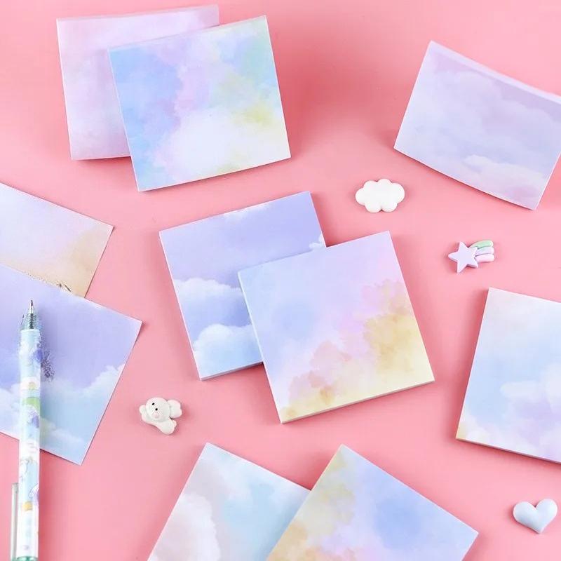50 Sheets Colorful Starry Sky Stickers Sticky Notes and Stickers Leave A Message for Sticky Notes Student Office Stationery Supplies