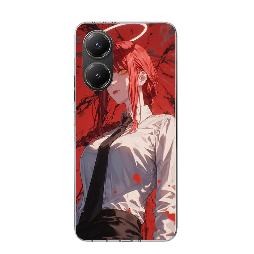 C-Chainsaw Mans Makima Phone Case For Xiaomi Poco X7 X6 X5 Pro F7 Ultra Redmi 15C 15 13 13C 12 12C 10 10A 10C 9 9A 9C 9T Cover P