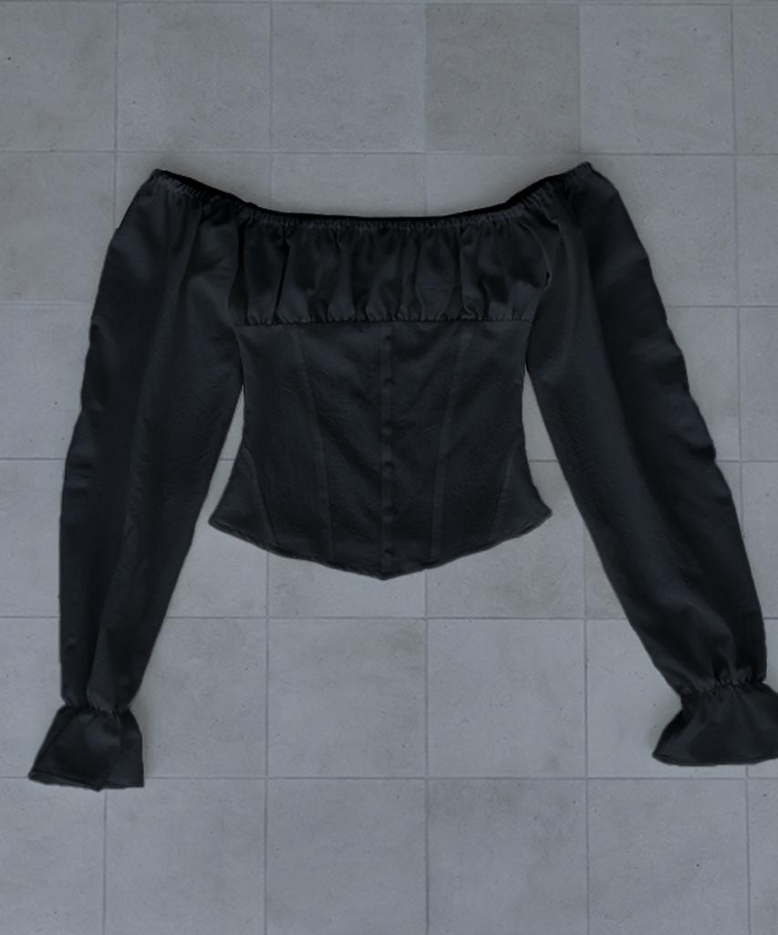 IODAM Lilia Corset Blouse (Black)