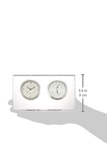 NARUMI Glassworks Breeze Clear Thermo Clock, 9.5cm Tall, GW1000-11058