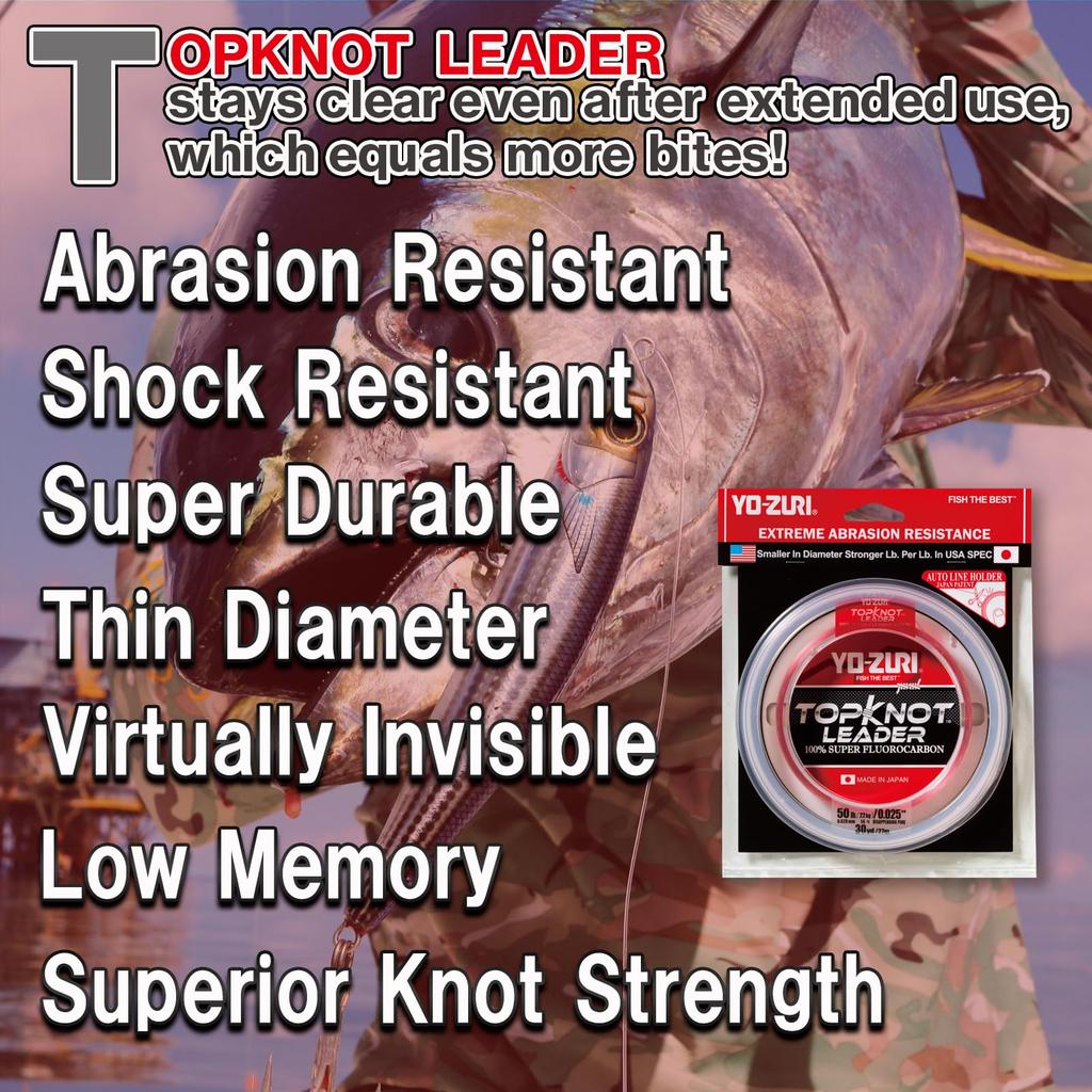 Fluorocarbon Line Top Knot Leader 30YDS 25Lbs Clear YO-ZURI Color