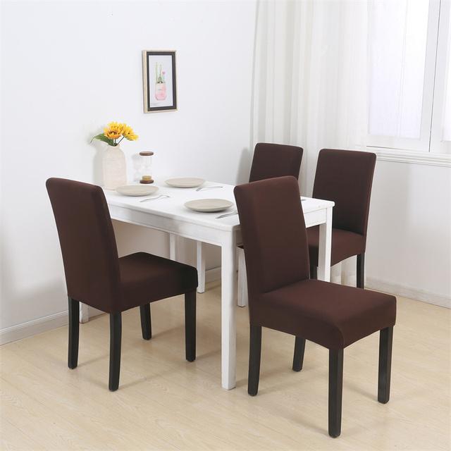 1 /2 /4 /6pcs Solid Color Chair Cover Elastic Slipcovers Chair Covers For Kitchen Dining Room Wedding Banquet Home Spandex Stretch