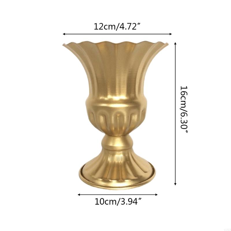 62KD Vintage Metal Flower Vase Farmhouse Pot for Fresh Dried Floral Arrangements Table Centerpiece Rustic Home Decor