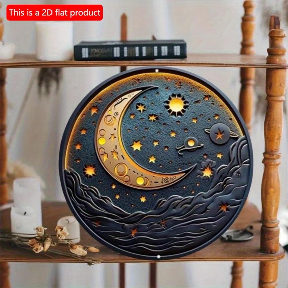 1 Stück 2D-Flaches rundes Holzschild – 20 cm, antiker Stil und schönes Kunstdekorationsgeschenk, geeignet für Hotel, Bar, Club, Wanddekoration zu Hause