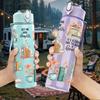 1PC Vintage Newspaper Quote Collage 750ml Color Plastic Sports Water Bottle Leakproof Flip Straw Lid Suitable for Sports Office Home Use