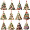 Wooden Xmas Tree Pendant Colorful Christmas Pendant Festive Hangings Eco-Friendly Party Hanging Ornament For Party Venue Wreaths