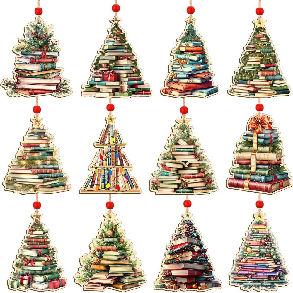 Wooden Xmas Tree Pendant Colorful Christmas Pendant Festive Hangings Eco-Friendly Party Hanging Ornament For Party Venue Wreaths
