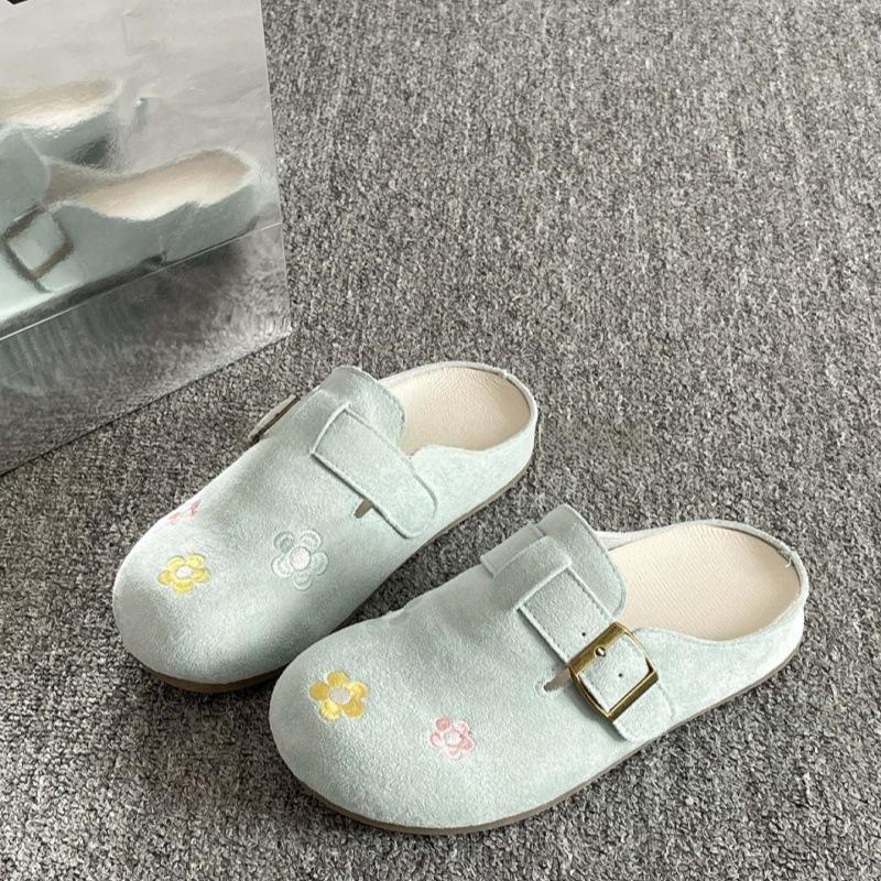 Birkenstocks bag head half slippers spring and autumn wear new student lazy half slippers