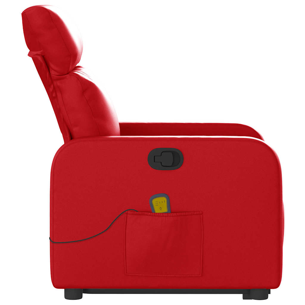 Recliner with Lift Function Red Faux Leather