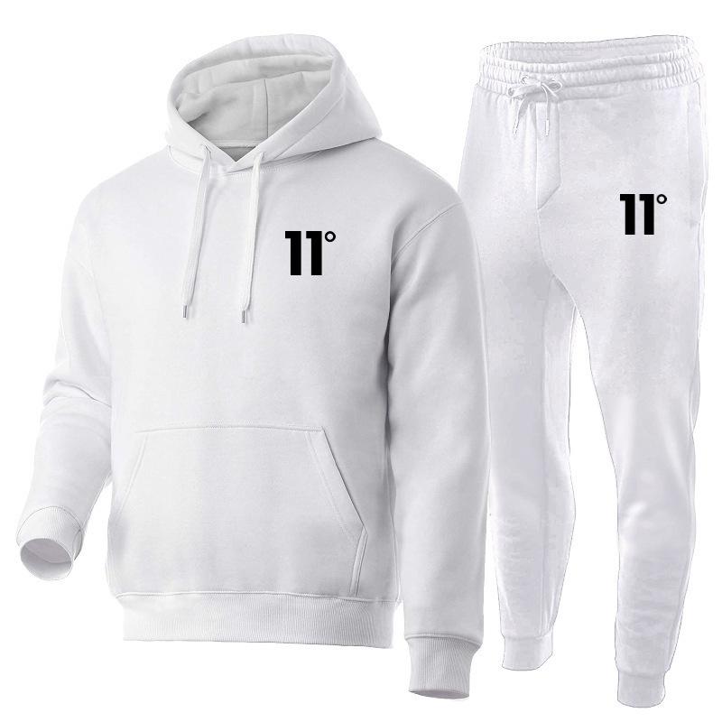 Directly from the Manufacturer Autumn and Winter Men's Casual Hooded Suit Men's Trend Fleece Sweater Sweatpants Sports Men's Two-piece Set